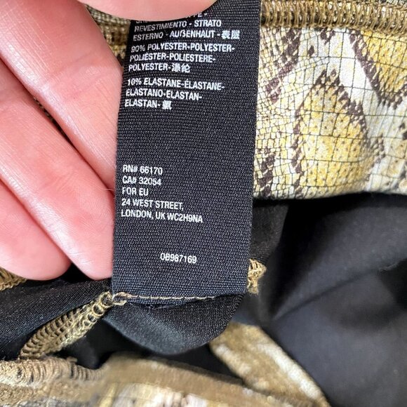 Free People Rio Snakeskin High Rise Skinny Pants Leggings Gold S - Picture 7 of 9